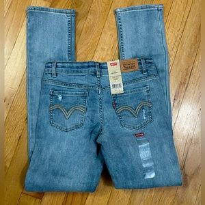 NEW girls Levi 711 skinny jeans super soft 14 R adj. waist stretch NWT